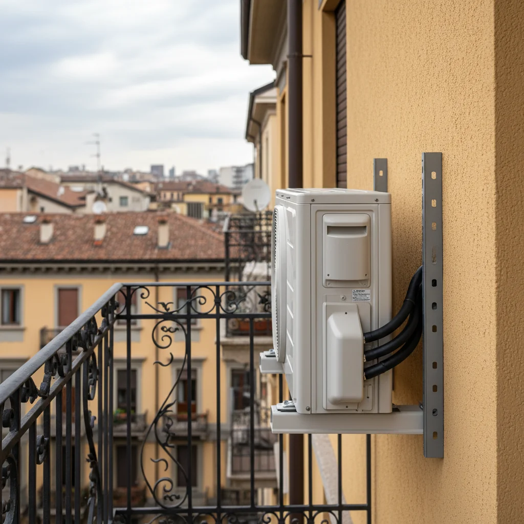 Installazione unità esterna su balcone Milano